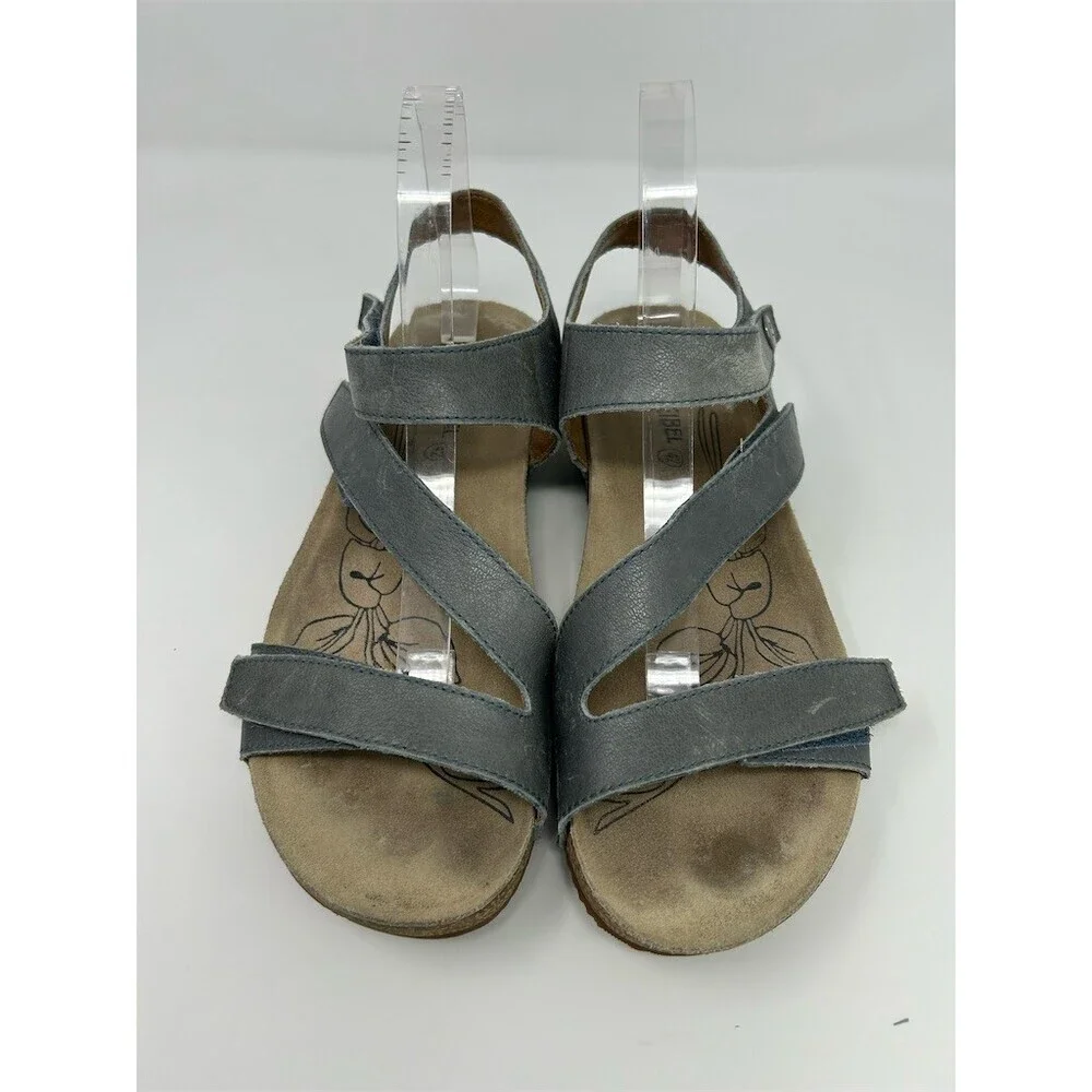Josef Seibel Tonga 25 Womens Gray Comfort Wedge Sandals Hook & Loop Size 42